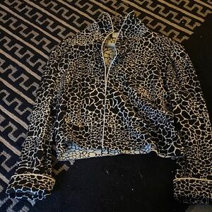 St. John Black and White Patterned Blazer